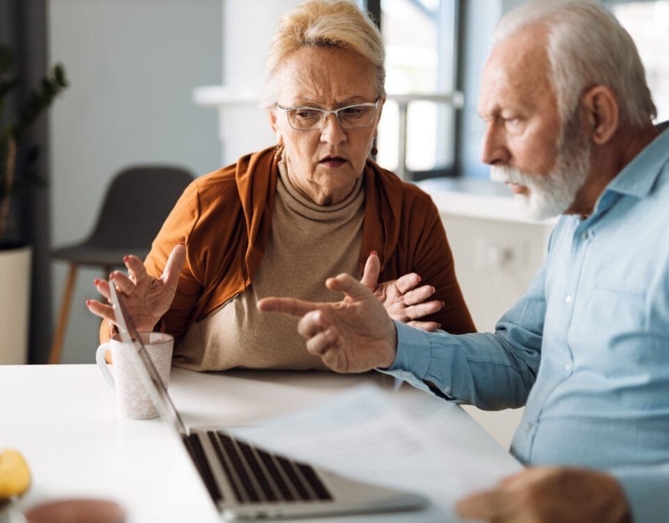 Anxious farming couple trying to use the Rural Payments website to claim CAP subsidies.