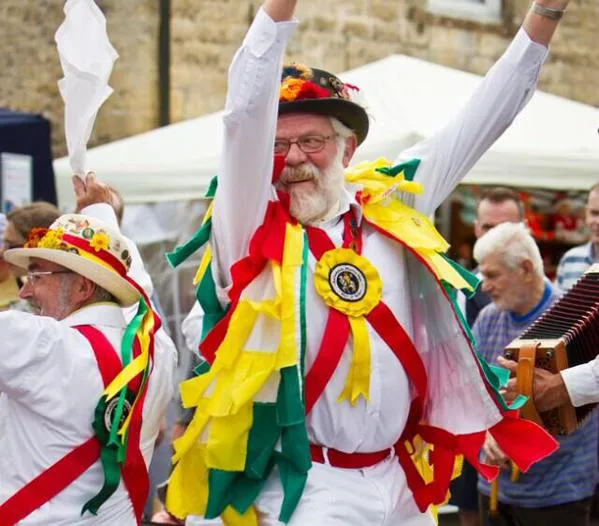 Morris dancers in Nunney, Somerset.